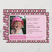 PHOTO BIRTHDAY PARTY招待状:: spotty 4L 招待状 (正面/裏面)