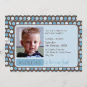 PHOTO BIRTHDAY PARTY招待状:: spotty 5L 招待状 (正面/裏面)