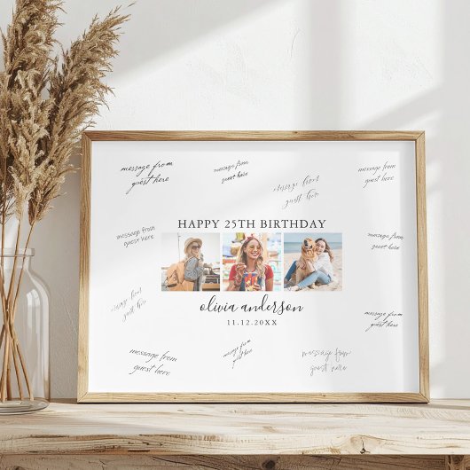 Photo Birthday Party Guest Signature ポスター