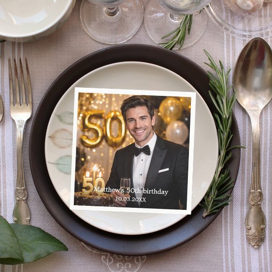 Photo birthday party luncheon スタンダードランチョンナプキン