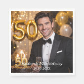 Photo birthday party luncheon スタンダードランチョンナプキン (正面)