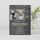 Photo Birthday Party Men's 2写真サプライズ 招待状 (スタンド正面)