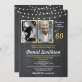 Photo Birthday Party Men's 2写真サプライズ 招待状 (正面/裏面)