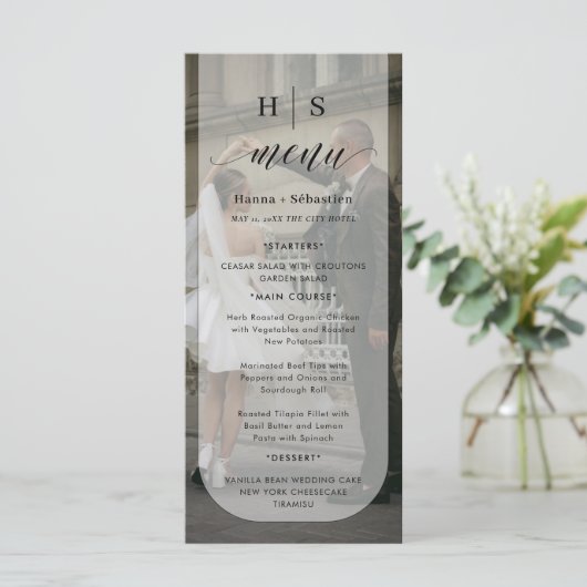 photo Black and White Wedding Menu メニュー (スタンド正面)