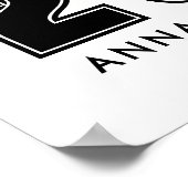 Photo Black White Graduation Party Sign ポスター (角)