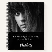 Photo black white quote student ノートブック (正面)