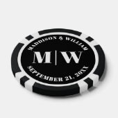 Photo Black White Wedding Favor ポーカーチップ (シングル)