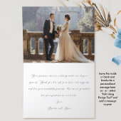 Photo, Blue Classic Monogram, Wedding Watercolor サンキューカード