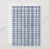 Photo Blue Gingham Ornament Family Christmas シーズンカード (裏面)