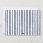 Photo Blue Striped Santa Family Christmas シーズンカード (裏面)