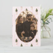 Photo Blush Christmas Tree Stripe シーズンカード (スタンド正面)