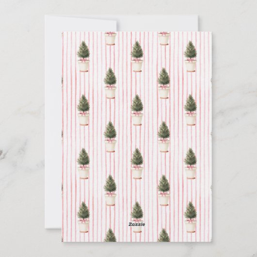 Photo Blush Christmas Tree Stripe シーズンカード (裏面)