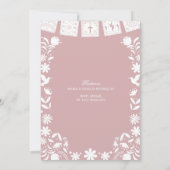 Photo Blush Pink Cielito Lindo Girl Twins Baptism 招待状 (裏面)