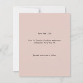 Photo Blush Pink Graduation Save the Date Card (裏面)