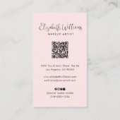 Photo Blush Pink Script Black Social Icon QR Code 名刺 (裏面)