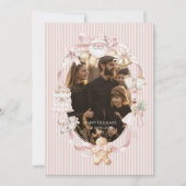 Photo Blush Ribbon Tree Christmas シーズンカード (正面)