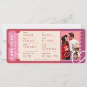Photo Boarding Pass To Love Plane Ticket Valentine シーズンカード (正面)