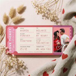 Photo Boarding Pass To Love Plane Ticket Valentine シーズンカード