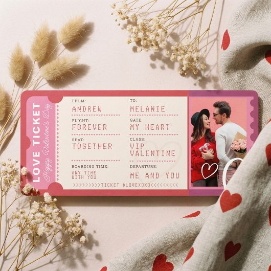 Photo Boarding Pass To Love Plane Ticket Valentine シーズンカード