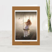 photo bohême romantique balançoire jeune fille カード (正面)