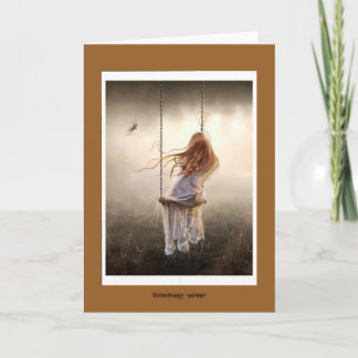 photo bohême romantique balançoire jeune fille カード