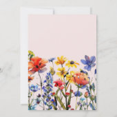 PHOTO Boho押しワイルドフラワースウィート16赤面 招待状 (裏面)