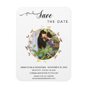 *~* PHOTO Boho Botanical Wedding Save The Date マグネット