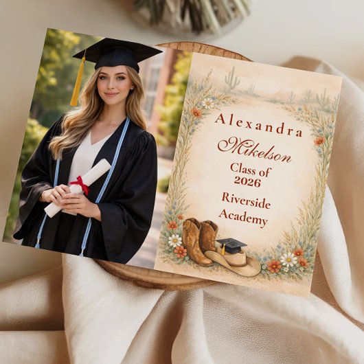 Photo Boho Cowgirl Graduation Party 案内状