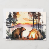 Photo Boho One Happy Camper 1st誕生日パーティー 招待状 (裏面)