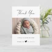 Photo Boho Thank You Baby Birth Announcement Card 招待状 (スタンド正面)