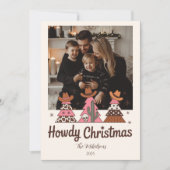 Photo Boho Western Pink Cowgirl Christmas シーズンカード (正面)