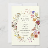 Photo Boho Wildflower 結婚's 招待状 (正面)