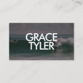 Photo Bold Modern QR Code White Business Card 名刺 (正面)