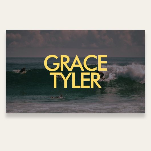 Photo Bold Modern QR Code White Business Card 名刺