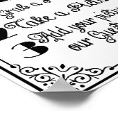 PHOTO BOOTHゲストブック結婚またはパーティーのサイン ポスター (角)