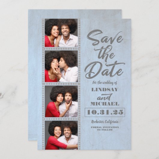 Photo Boothブックマークをテーマにしたおもしろい保存日 セーブザデート (正面/裏面)