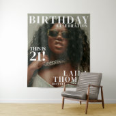 Photo Booth Birthday Party Magazine Cover Backdrop タペストリー (インサイチュ)