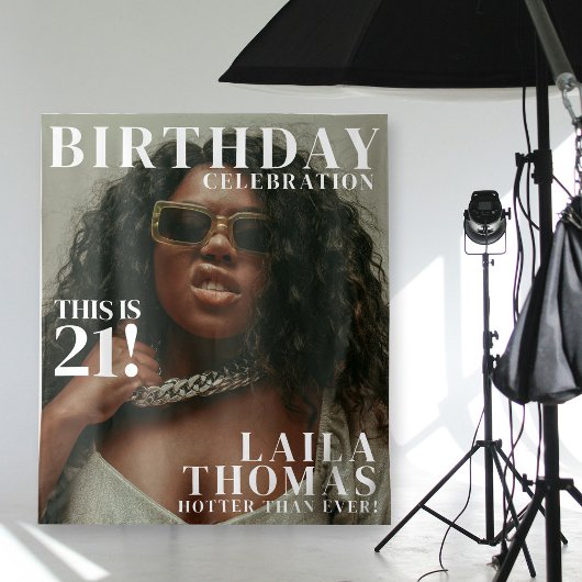 Photo Booth Birthday Party Magazine Cover Backdrop タペストリー