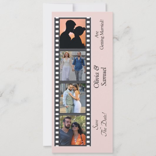 Photo Booth Style Save The Date Flat Card (正面)