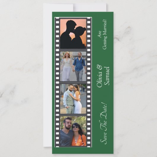 Photo Booth Style Save The Date Flat Card (正面)