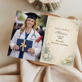 Photo Botanical White Coat Dentist Graduation 案内状