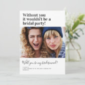 Photo Bridesmaidプロポーザルおもしろいカード 招待状 (スタンド正面)