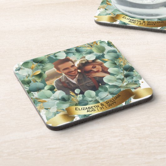 PHOTO Bridesmaid Gift Maid Honor Mother Groom コースター (左側)