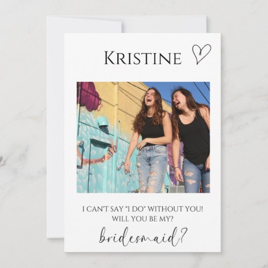 Photo Bridesmaid Proposal Card 招待状 (正面)