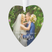 Photo Brush Script初めてのクリスマス氏及び夫人 オーナメント (正面)