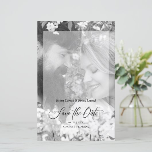 Photo Budget Black White Minimalist Vellum Effect (スタンド正面)