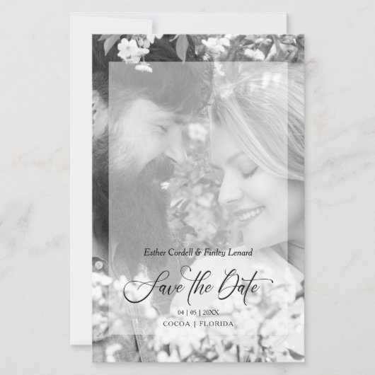 Photo Budget Black White Minimalist Vellum Effect (正面)