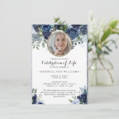 Photo Budget Navyバラお祝いof Life 招待状 (スタンド正面)