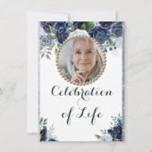 Photo Budget Navyバラお祝いof Life 招待状 (裏面)