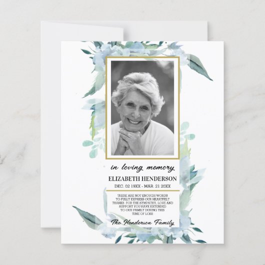 PHOTO Budget Sympathy In Loving Memory. (正面)